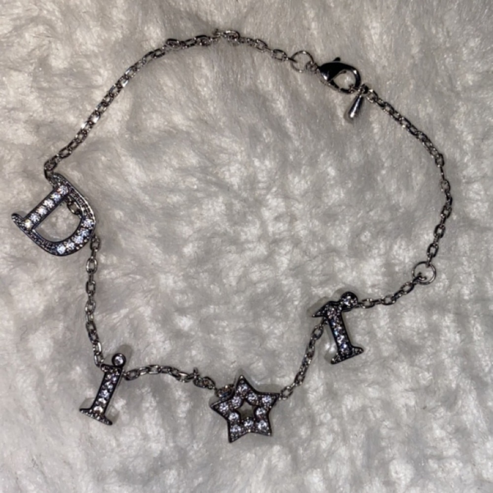 Silver gemstone Dior bracelet.